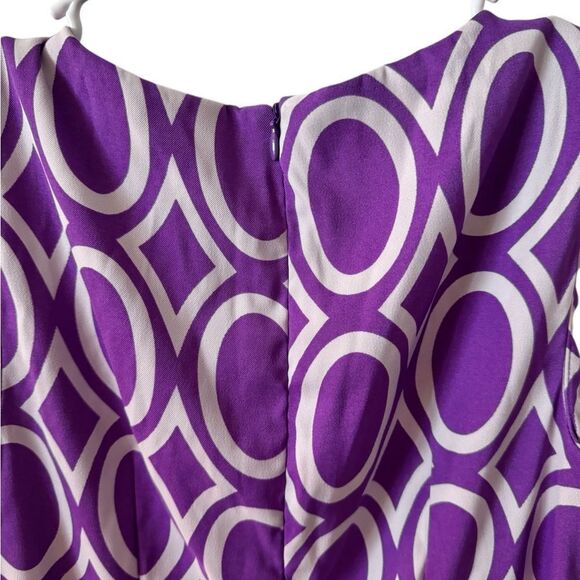 AGB Purple and White Diamond Pattern Sleeveless Zip Up Dress Size 10 - Picture 6 of 9